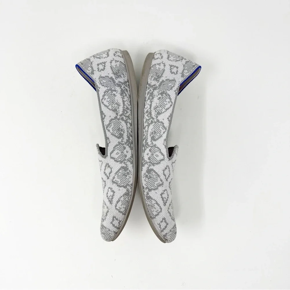 Rothy’s Slip-On Loafers Snake Skin Pattern Print Light Grey 8 - Picture 8 of 15